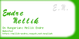 endre mellik business card